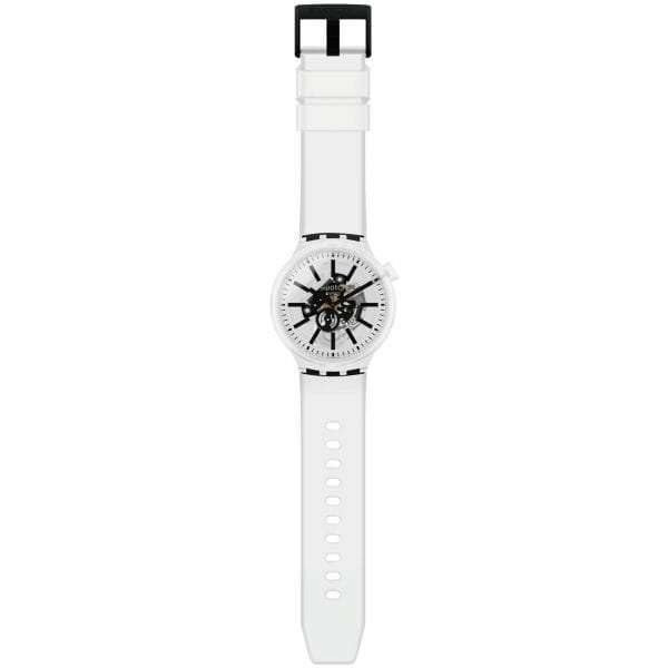 Swatch Big Bold BlackInJelly Quartz Transparent Dial Silicone Strap Watch SO27E101 RRP £85
