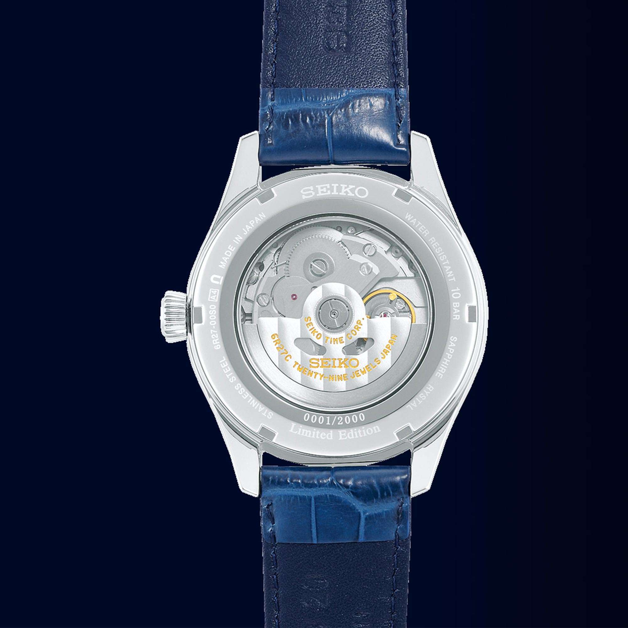Seiko Presage Automatic Porcelain Dial Blue Leather Watch SPB171J1