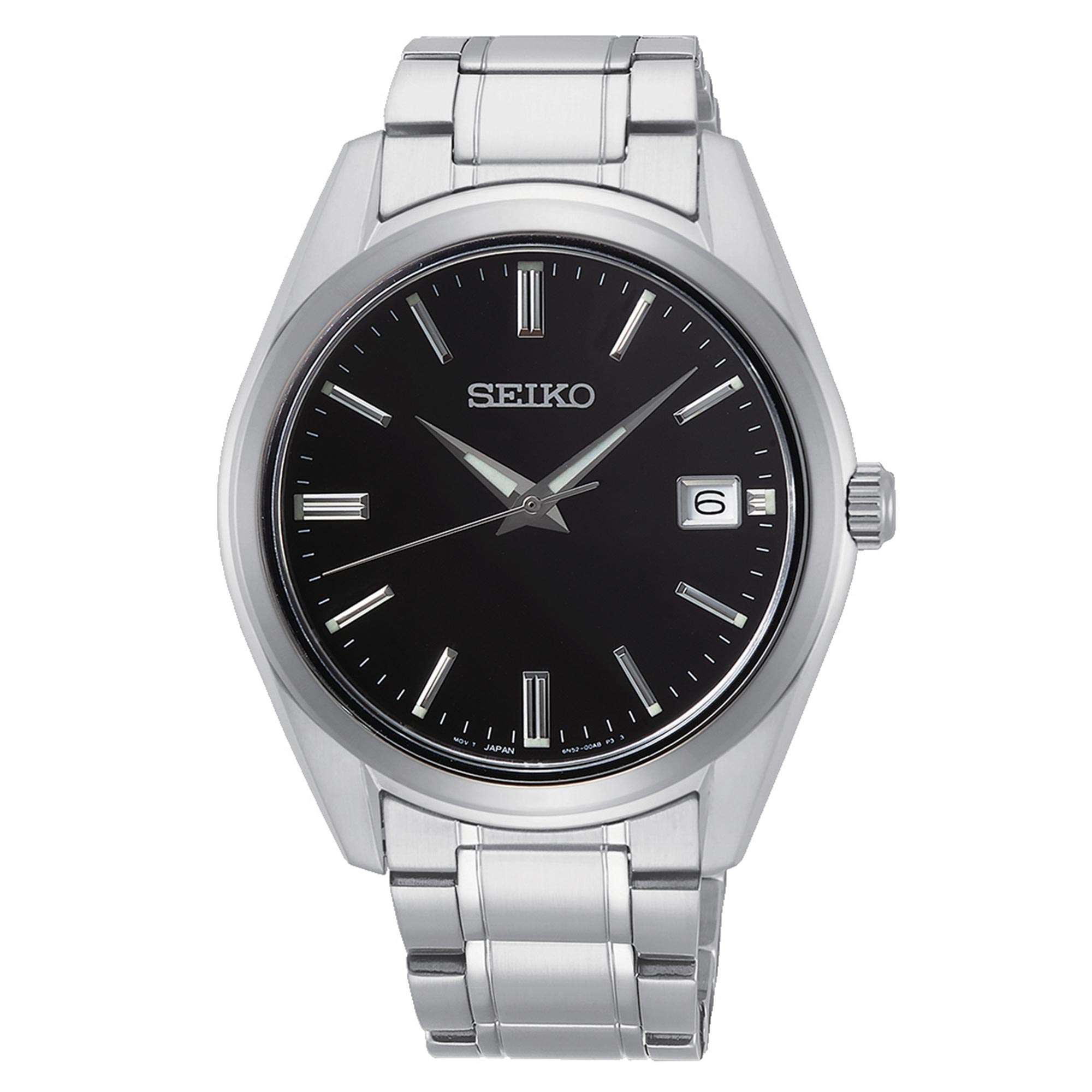 Seiko Conceptual Quartz Black Dial Silver Steel Watch SUR311P1