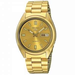 Seiko 5 Automatic Gold PVD Stainless Steel Men's Watch SNXS80K1 RRP £219