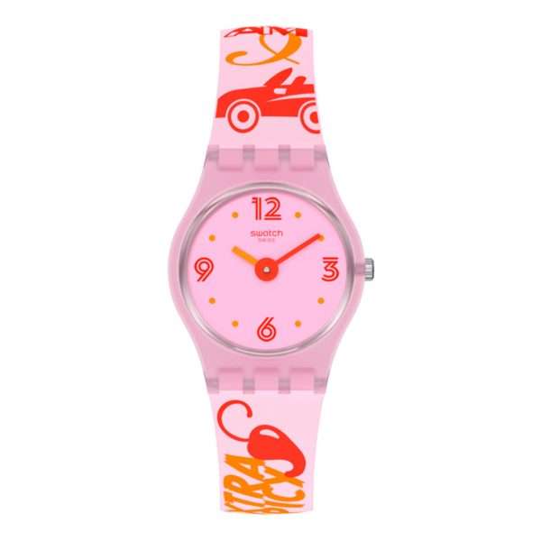 Swatch Original Lady Quartz Pink Dial Silicone Strap Ladies Watch LP164