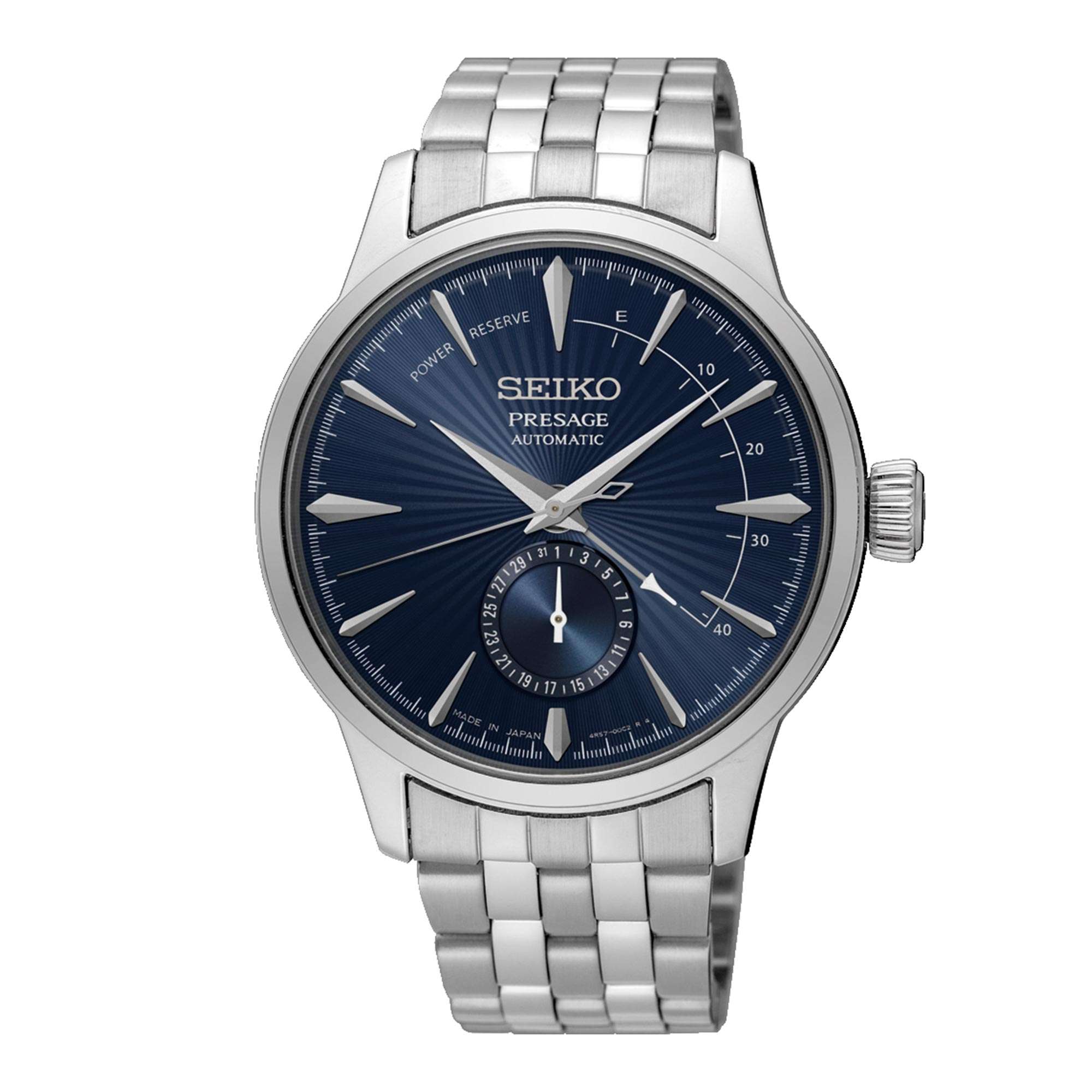 Seiko Presage Cocktail Time The Blue Moon Automatic Movement Blue Dial Stainless Steel Bracelet SSA347J1