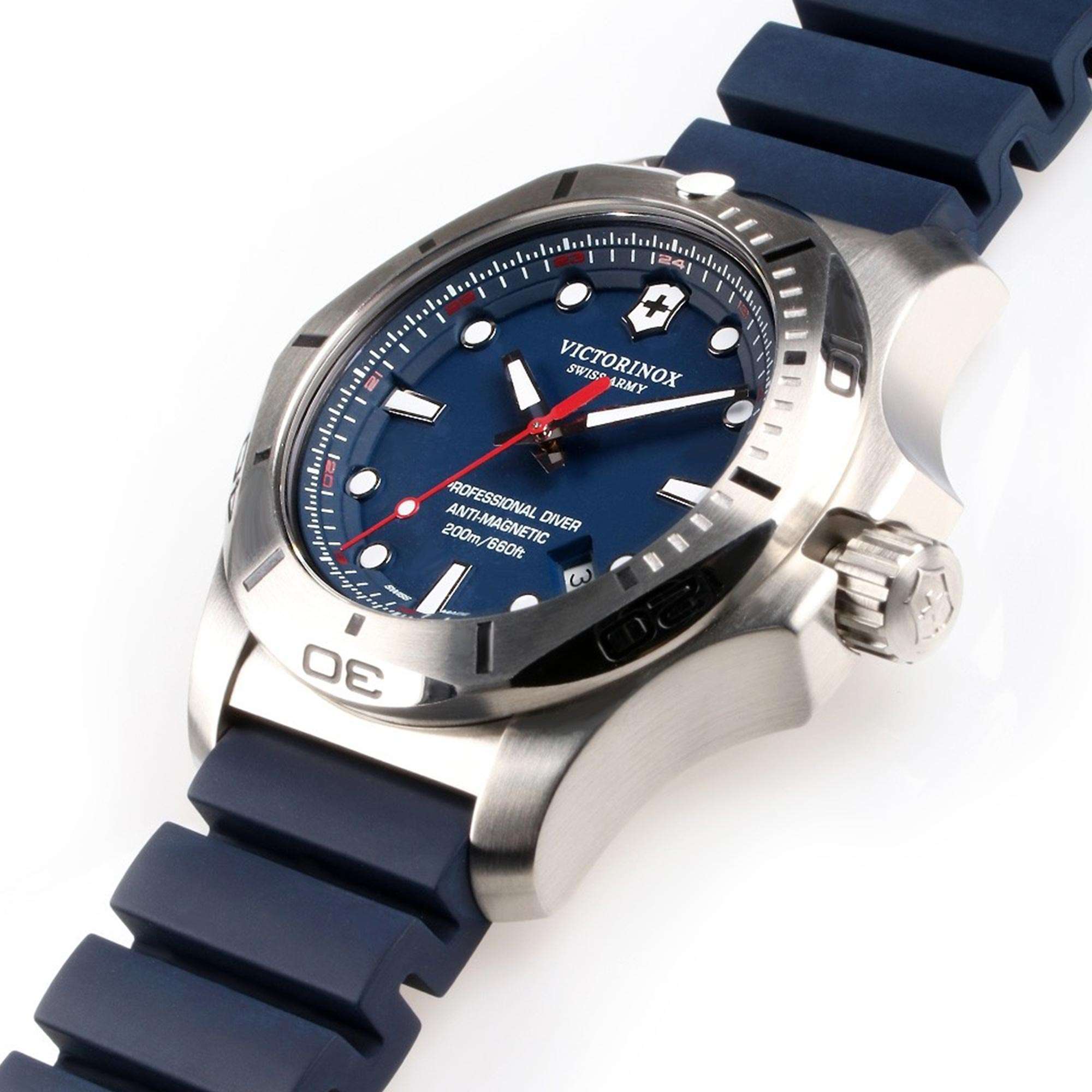 Victorinox Swiss Army I.N.O.X Professional Diver Blue Dial Blue Rubber  Bracelet Men's Watch 241734 RRP £479