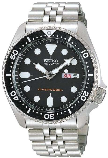 modvirke Bank Thorny Seiko Divers 200m Automatic Black Dial Stainless Steel Watch SKX007K2