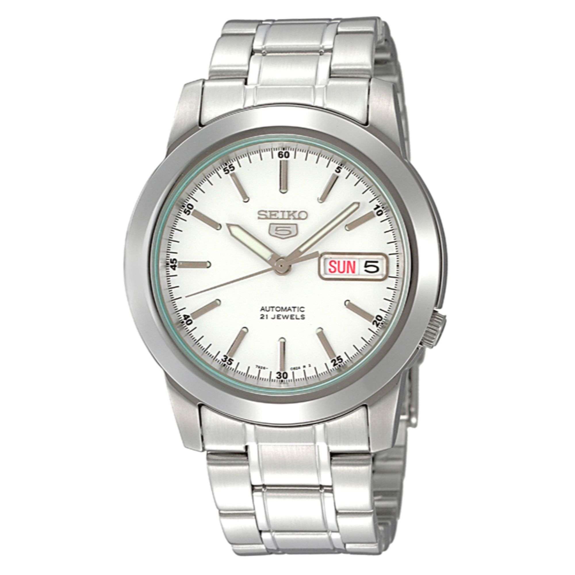Seiko 5 Automatic White Dial Silver Steel Men's Watch SNKE49K1