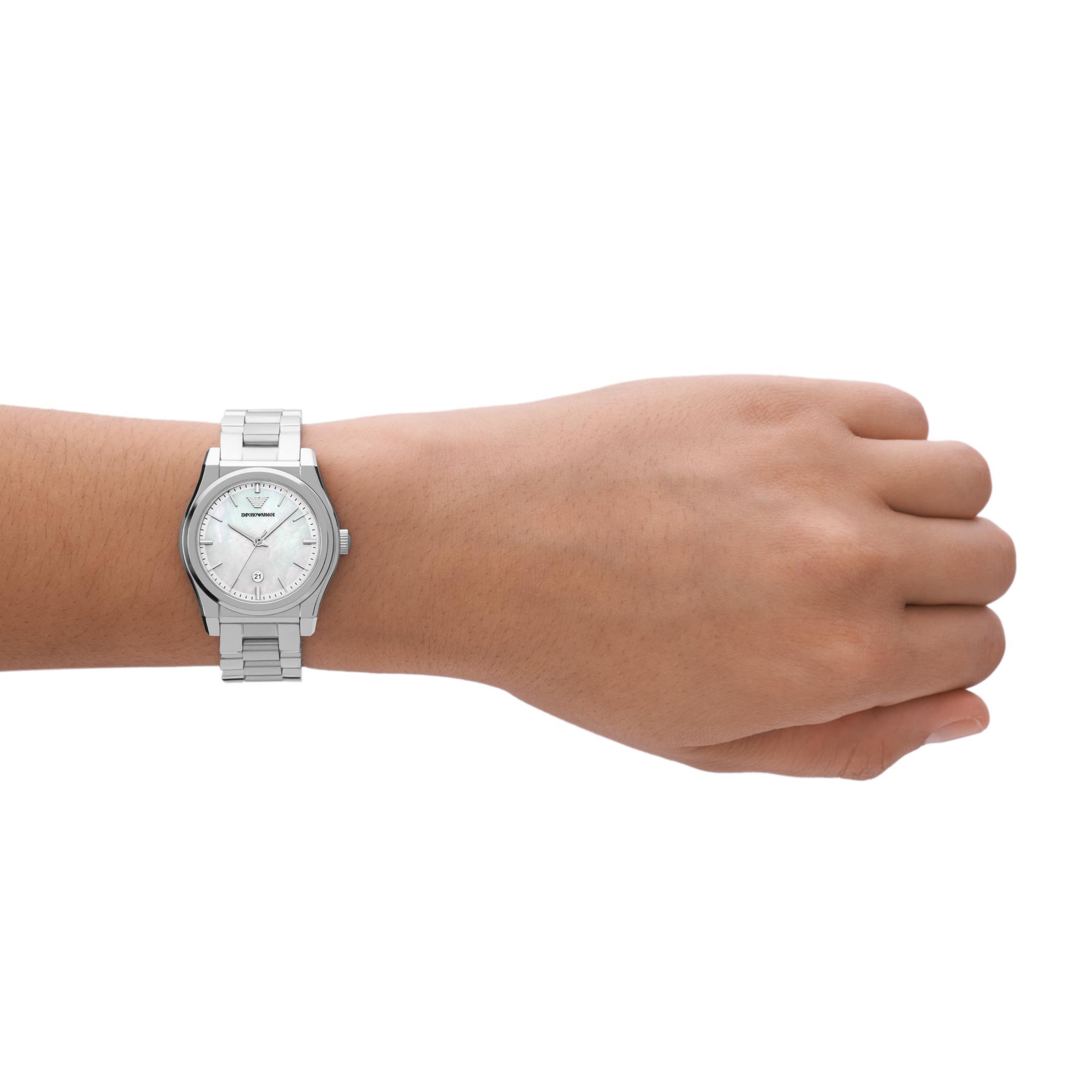 emporio armani classic mother of pearl dial ladies watch