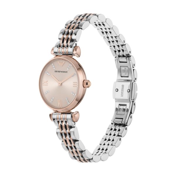 Emporio Armani Gianni T-BAR Pink Dial Stainless Steel Ladies Watch AR11223 - Image 2