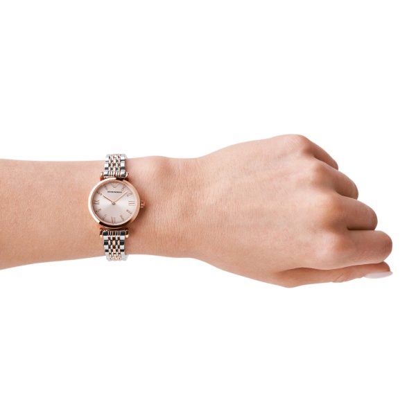 Emporio Armani Gianni T-BAR Pink Dial Stainless Steel Ladies Watch AR11223 - Image 3
