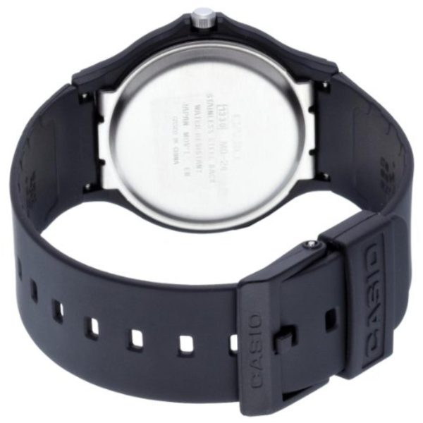 Casio Collection Quartz White Dial Black Resin Strap Unisex Watch MQ-24-7BLL - Image 4